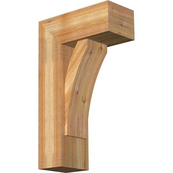 Ekena Millwork Thorton Block Rough Sawn Bracket w/ Offset Brace, Western Red Cedar, 8"W x 18"D x 30"H BKT0806X18X30THR05RWR - main